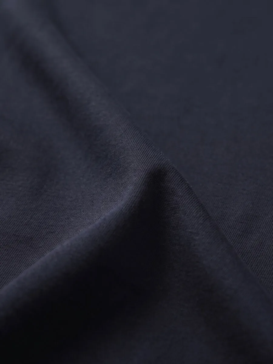 Navy Blue Plain Polo Neck 100% Cotton T-Shirt - 10