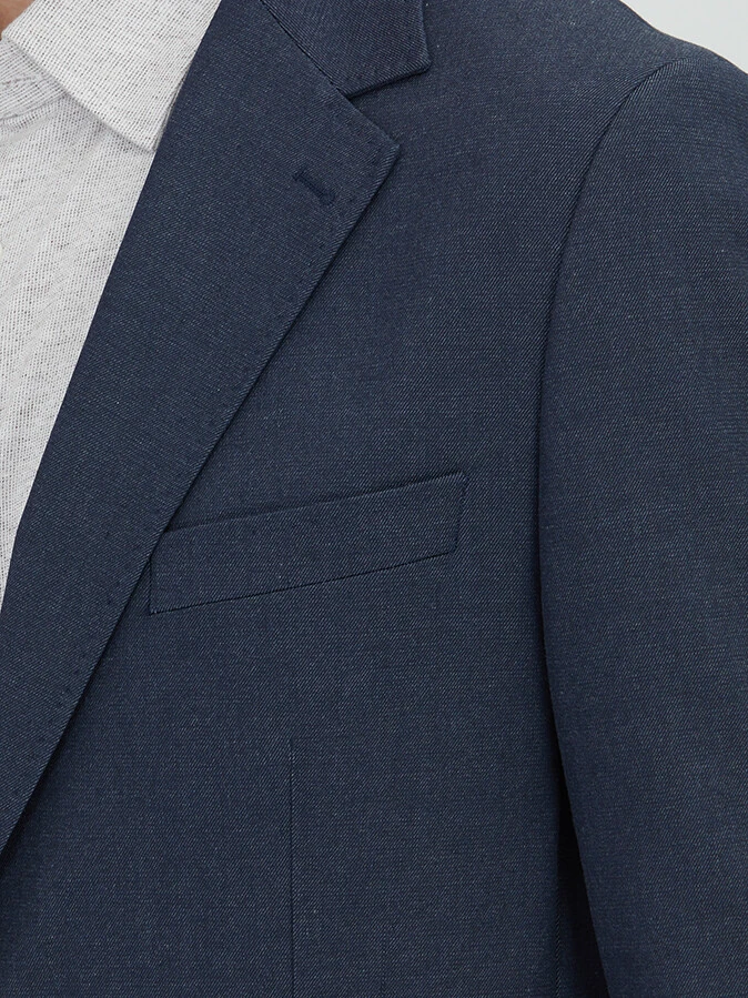 Navy Blue Plain Suit - 4