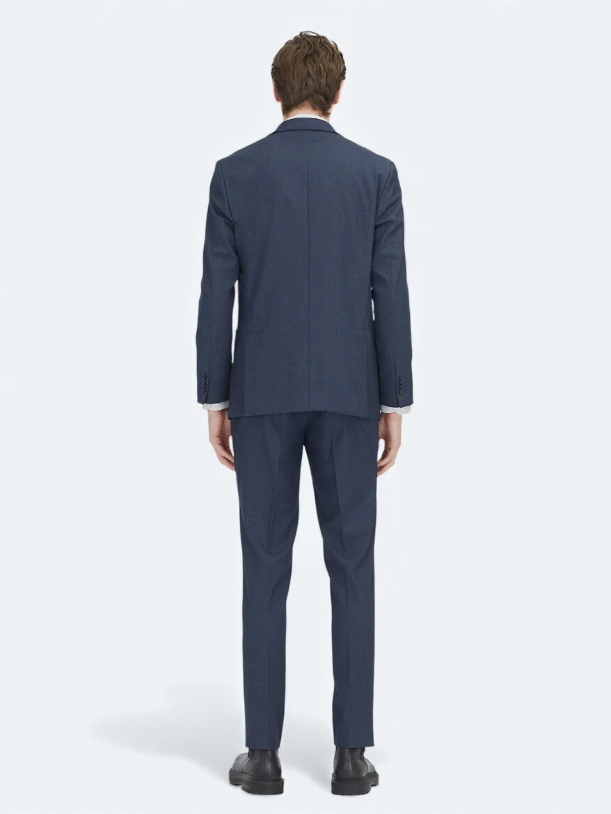 Navy Blue Plain Suit - 5