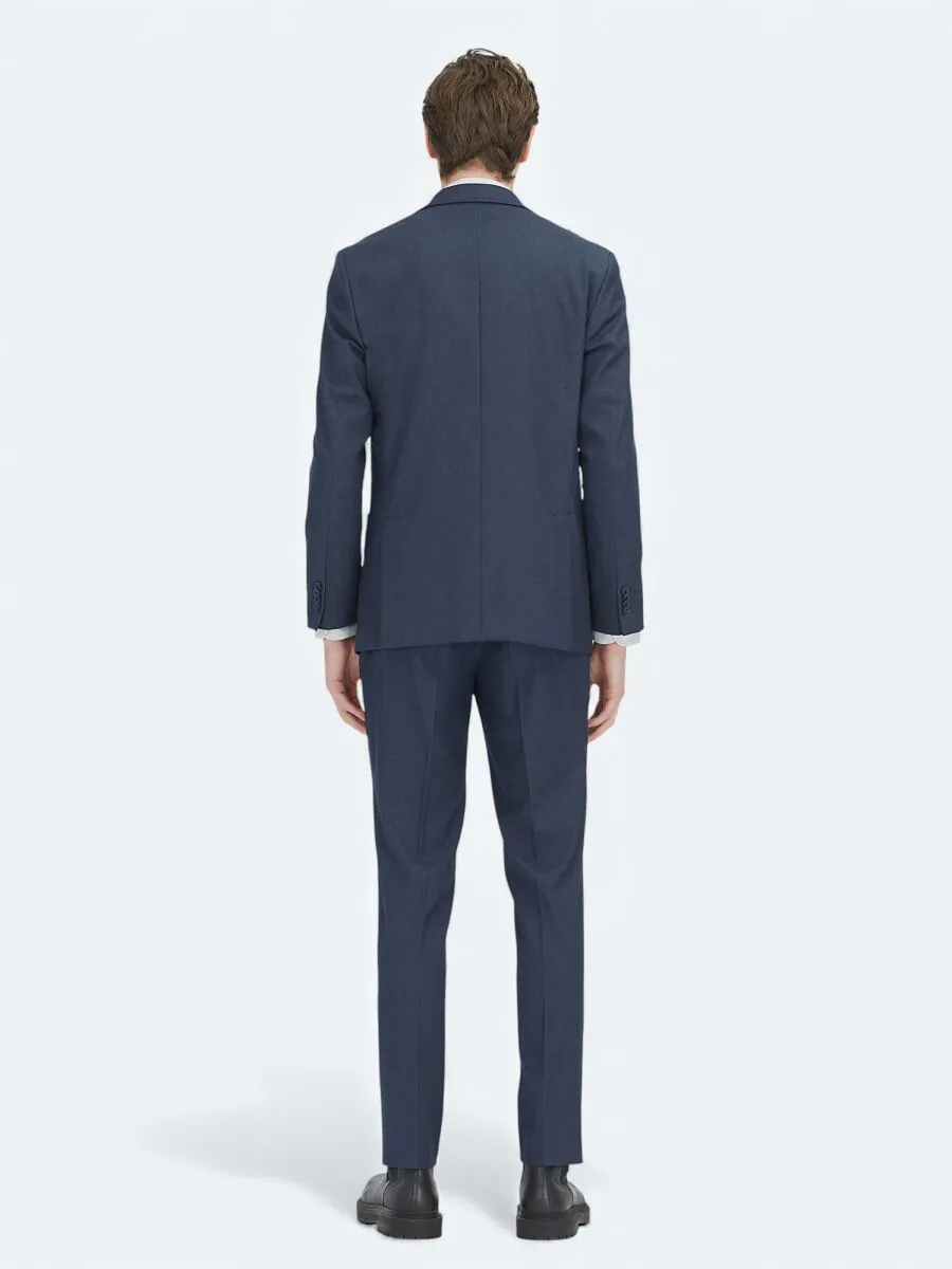 Navy Blue Plain Suit - 5
