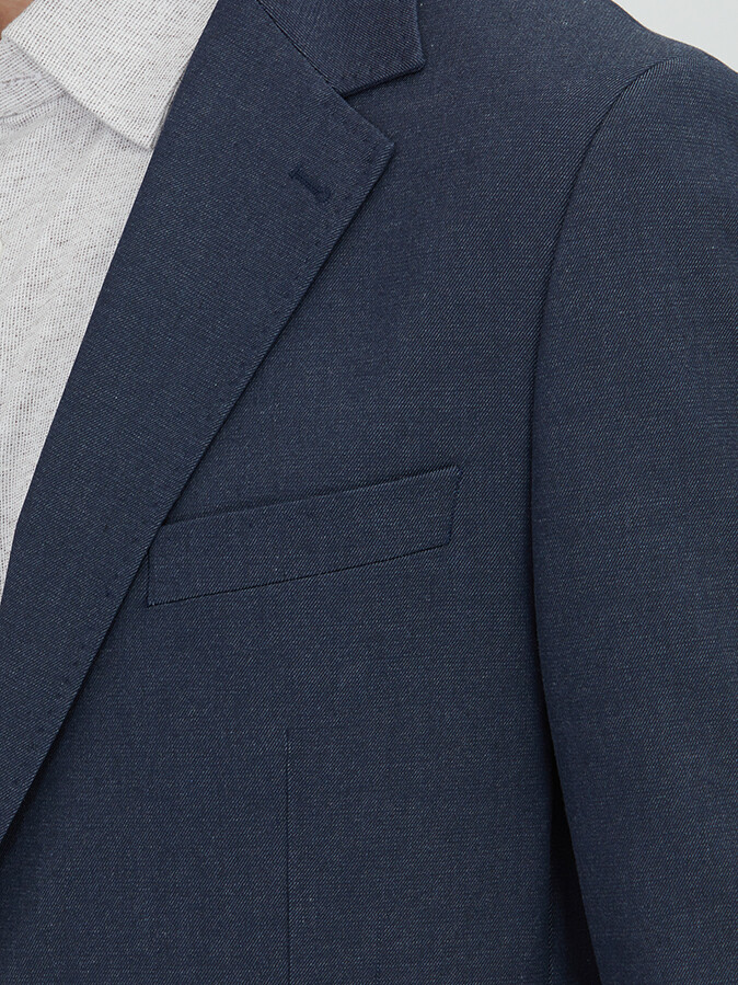 Navy Blue Plain Suit - 4