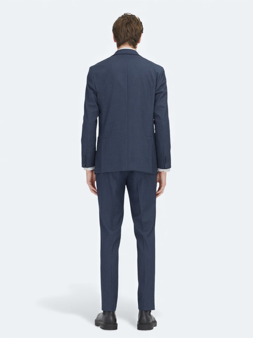 Navy Blue Plain Suit - 5