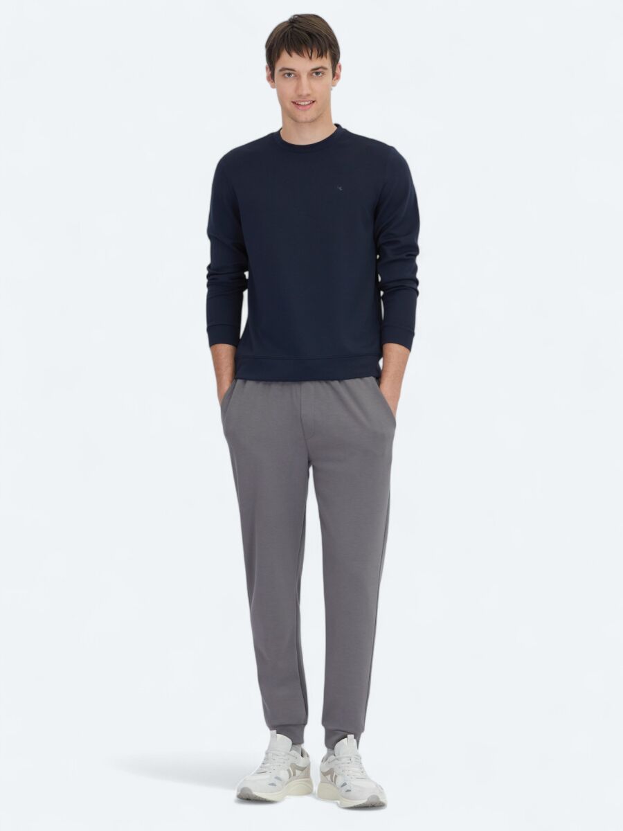 Navy Blue Plain Sweatshirt - 2