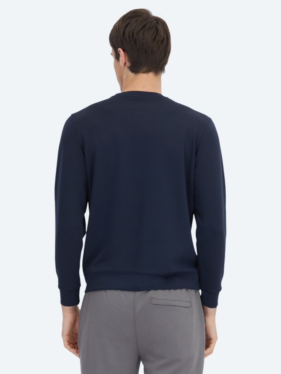 Navy Blue Plain Sweatshirt - 5