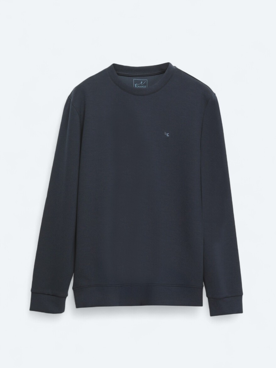 Navy Blue Plain Sweatshirt - 6