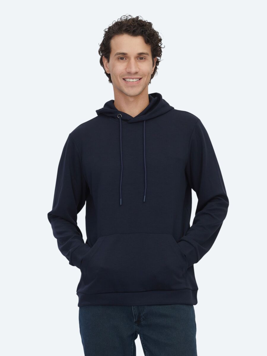 Navy Blue Plain Sweatshirt - 1