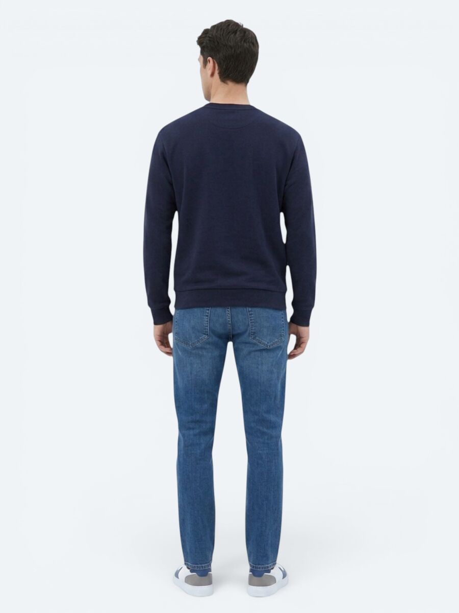 Navy Blue Plain Sweatshirt - 5