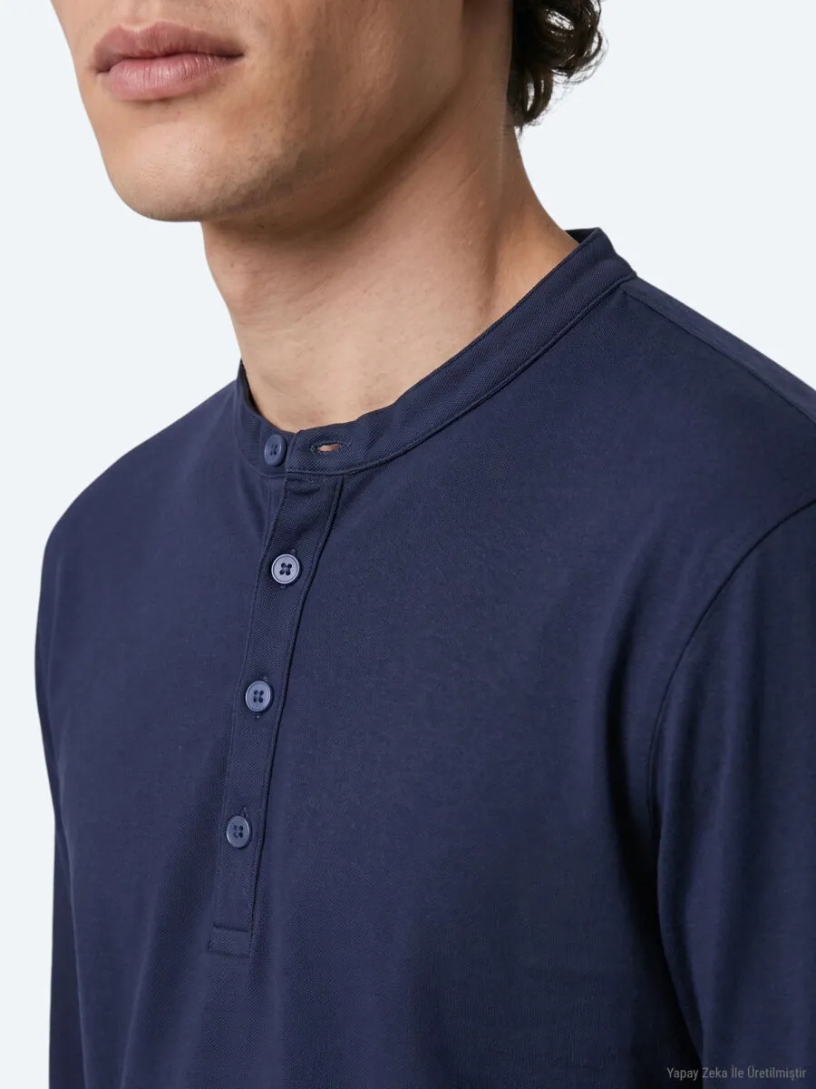 Navy Blue Plain T-Shirt - 4