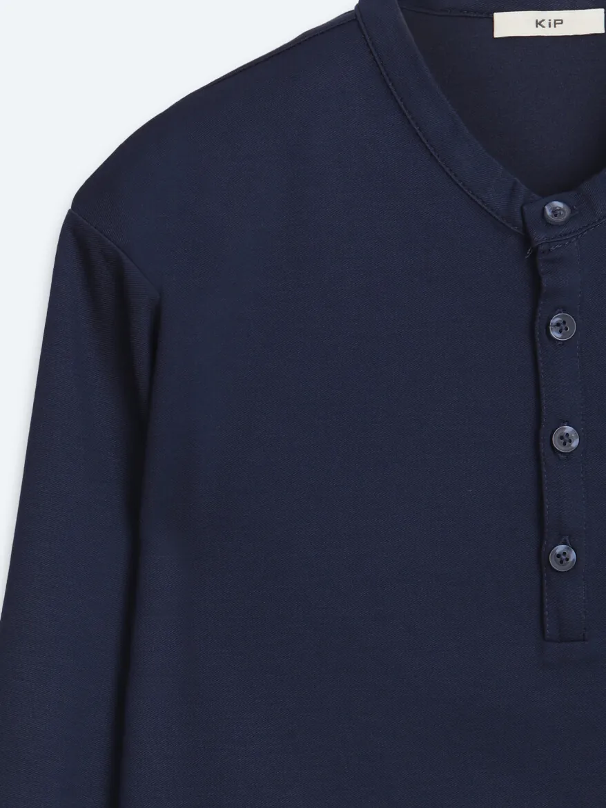 Navy Blue Plain T-Shirt - 8