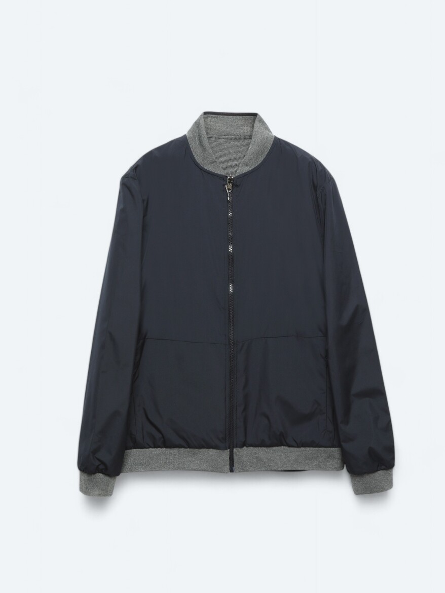 Navy Blue Regular Fit Casual Weaving Coat - 12