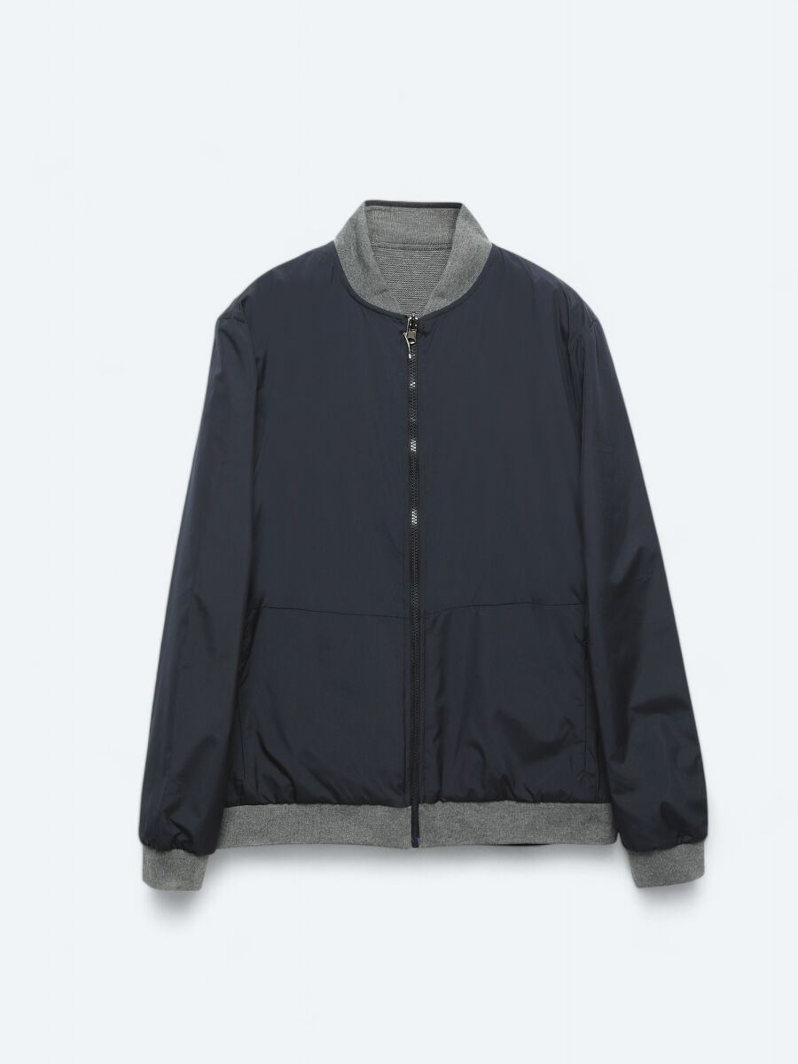 Navy Blue Regular Fit Casual Weaving Coat - 12