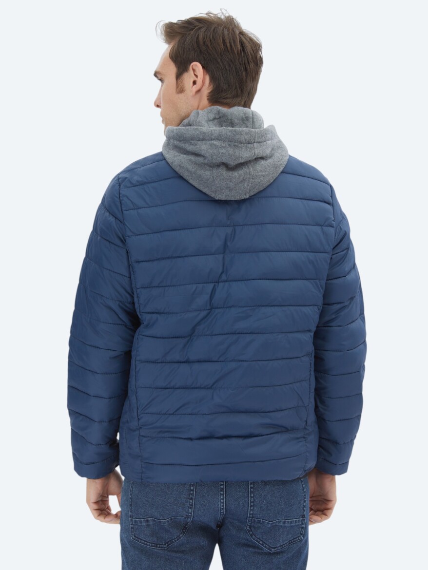 Navy Blue Regular Fit Casual Weaving Coat - 6