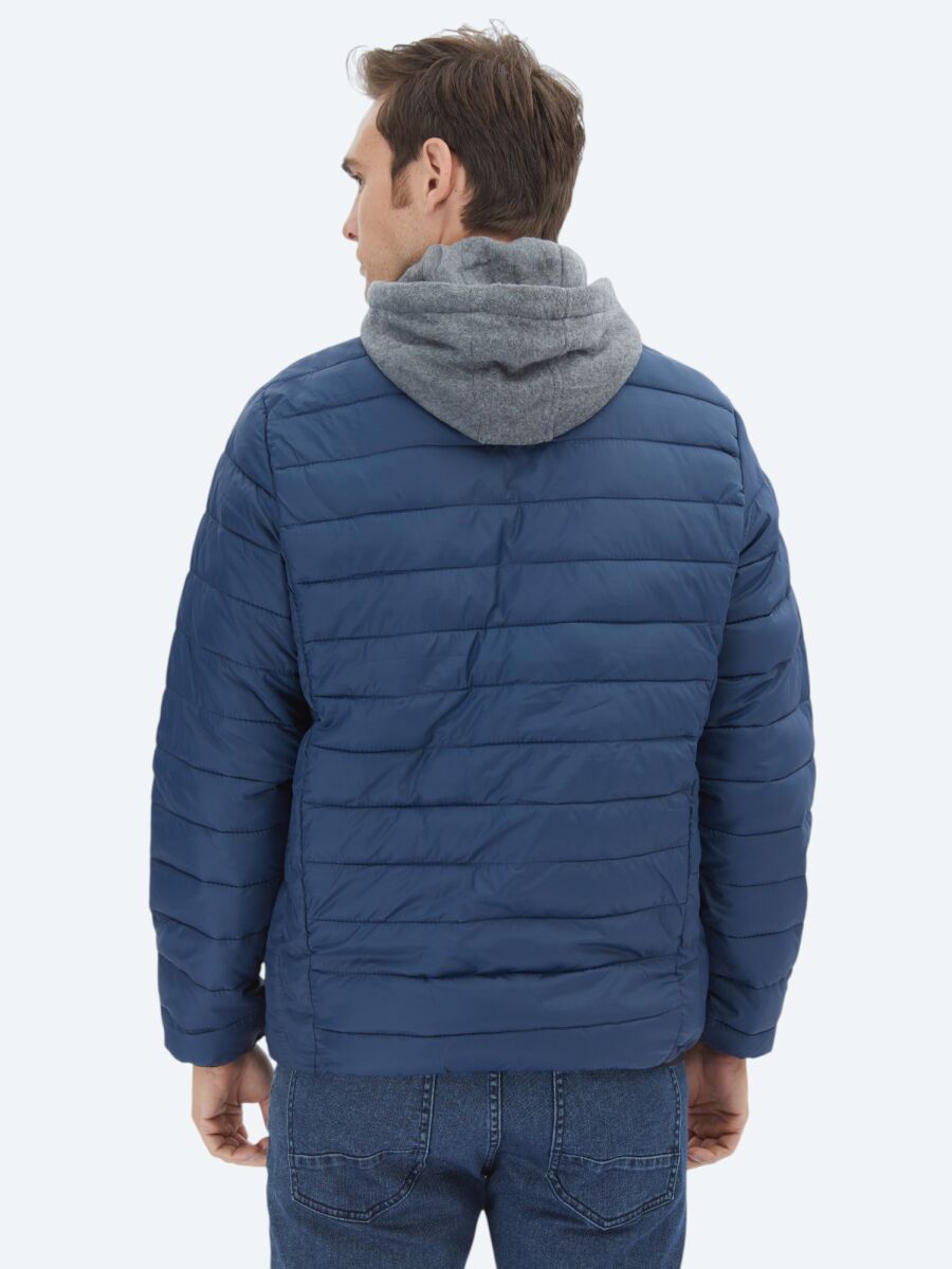 Navy Blue Regular Fit Casual Weaving Coat - 6