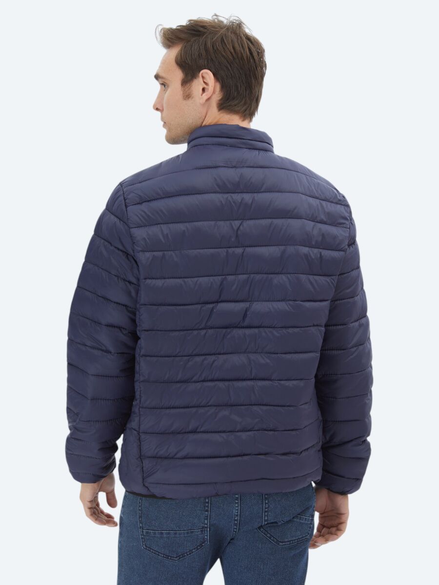 Navy Blue Regular Fit Casual Weaving Coat - 6