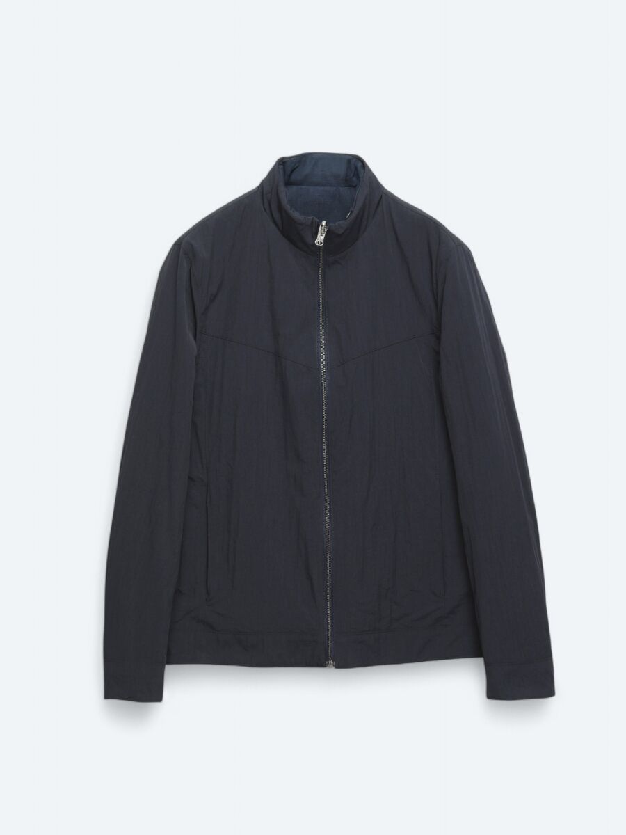 Navy Blue Regular Fit Hidden Hood Casual Weaving Double-Sided Coat - 12