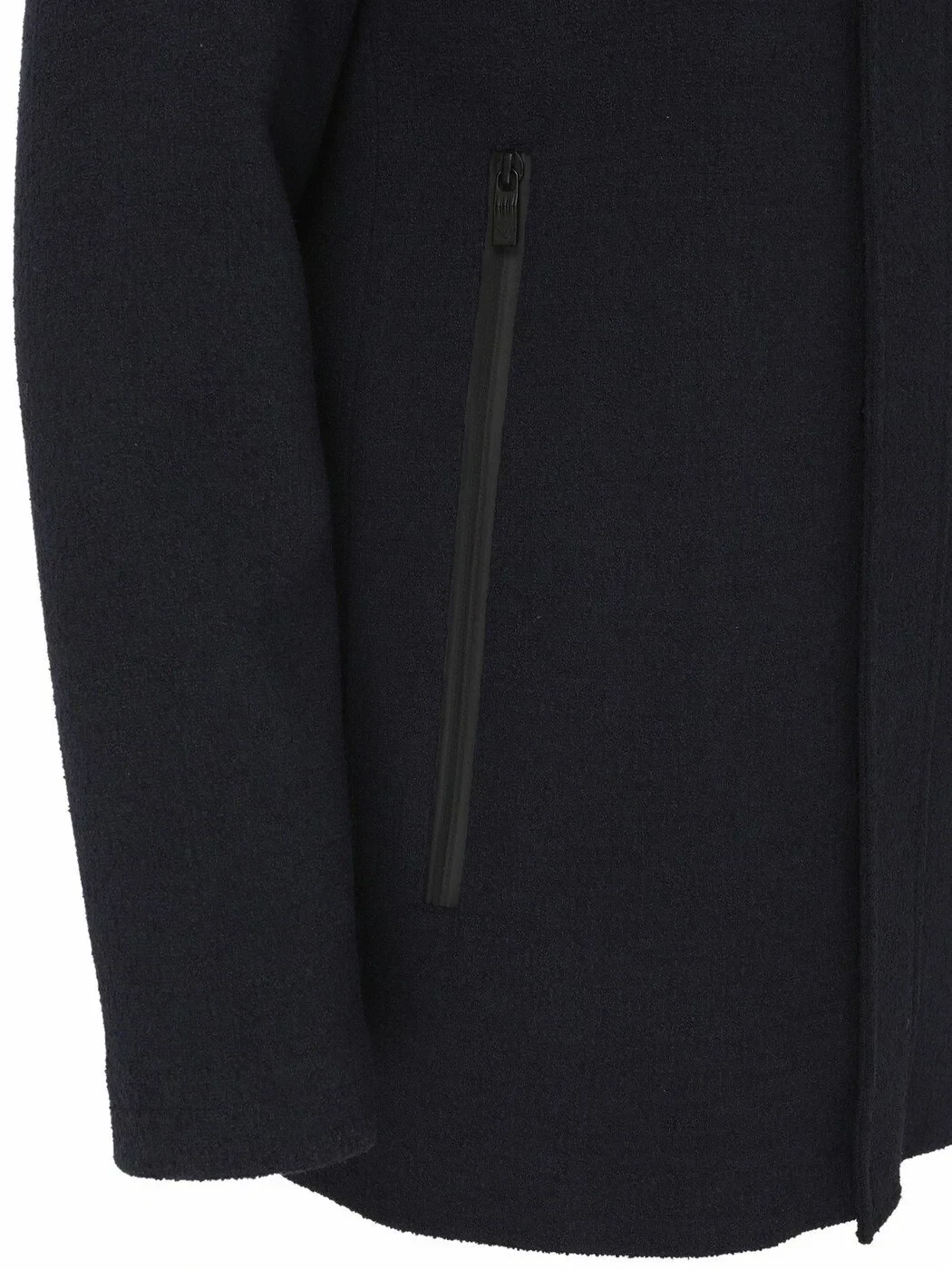 Navy Blue Regular Fit Hooded Casual Weaving Coat - 3