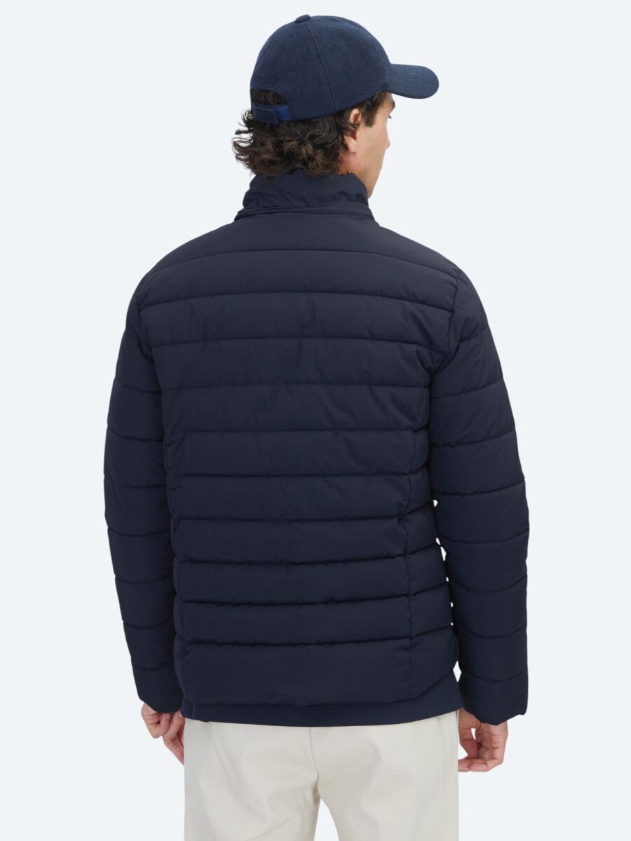 Navy Blue Regular Fit Hooded Casual Weaving Coat - 6