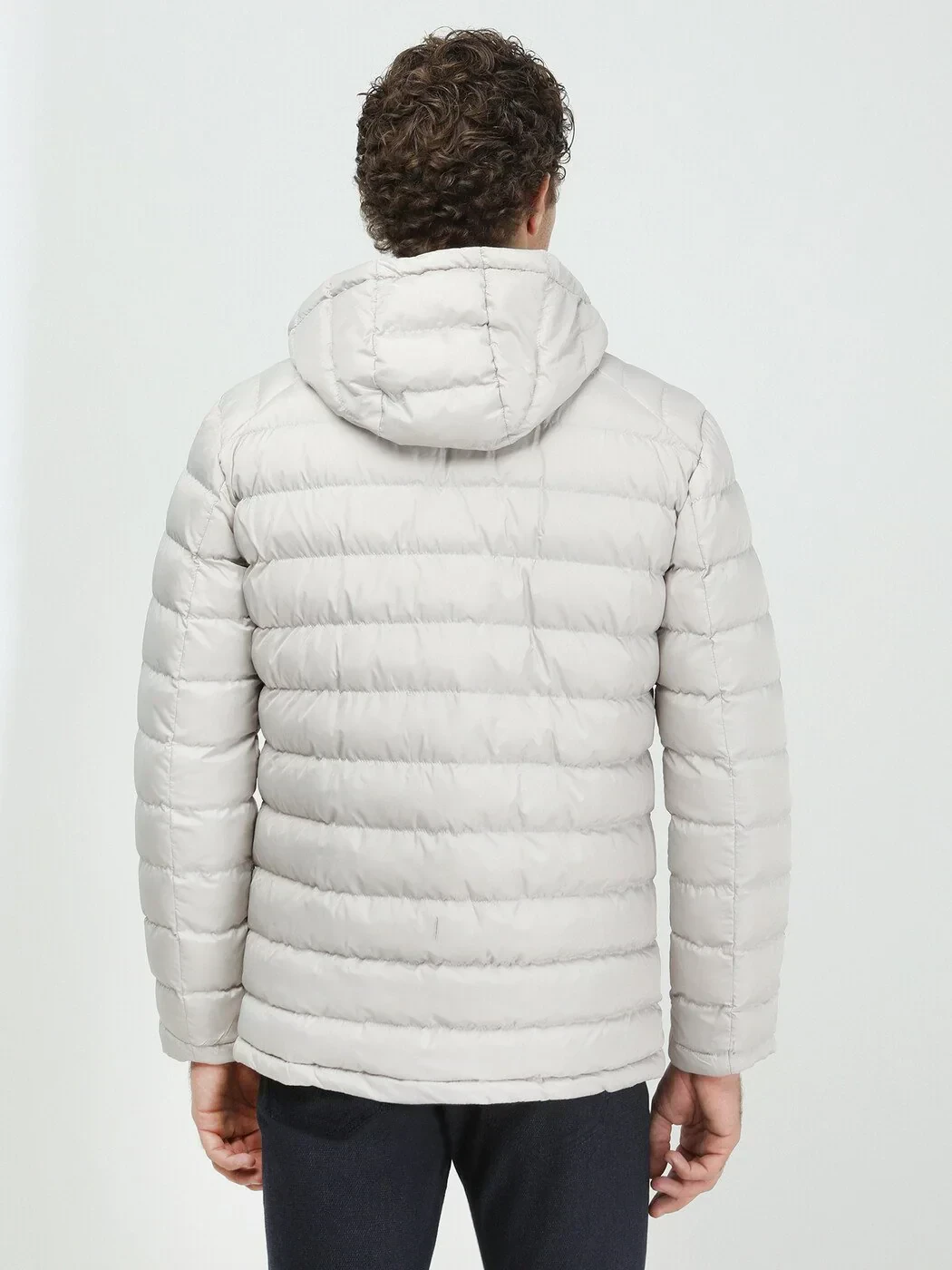 Navy Blue Regular Fit Hooded Casual Weaving Double-Sided Coat - 7