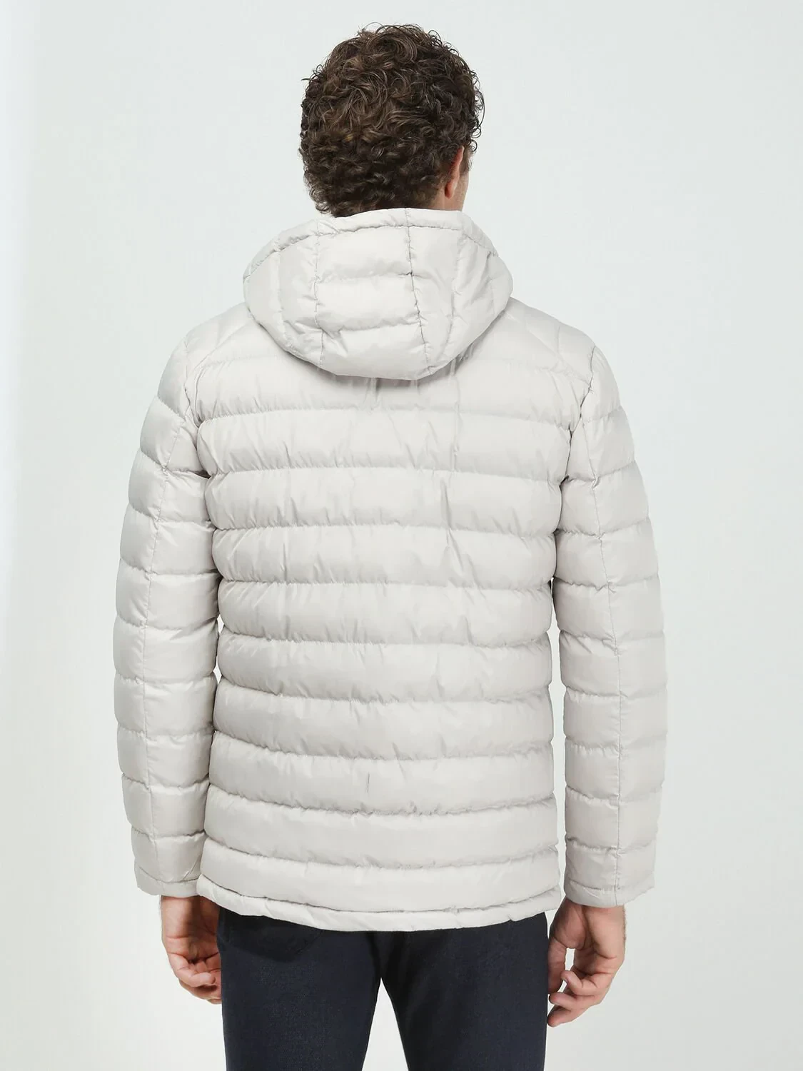 Navy Blue Regular Fit Hooded Casual Weaving Double-Sided Coat - 7