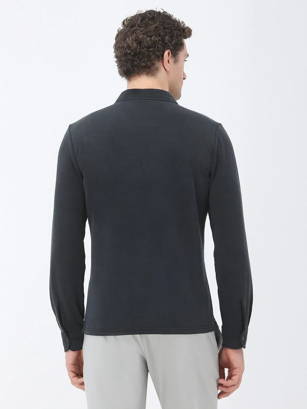 Navy Blue Regular Fit Knitting Casual Shirt - 5