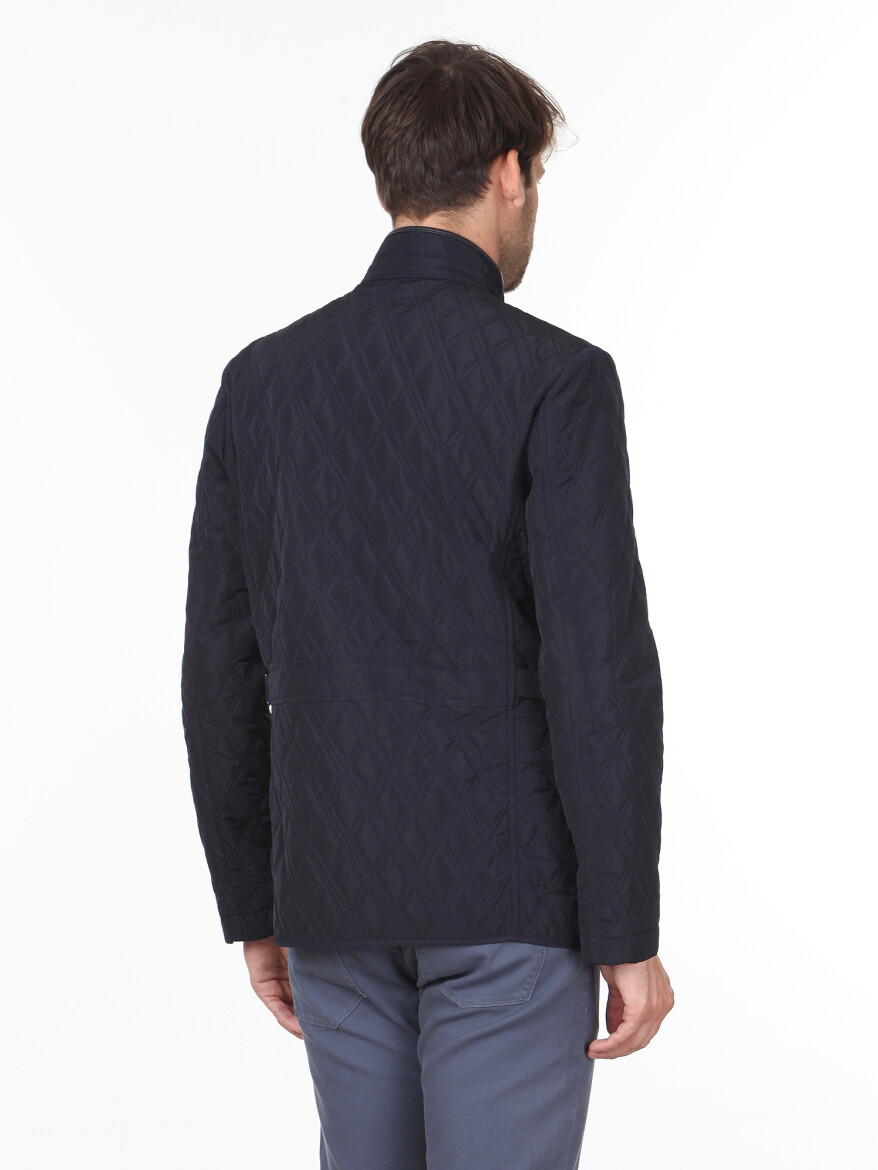 Navy Blue Regular Fit Lightweight Jacket - 4