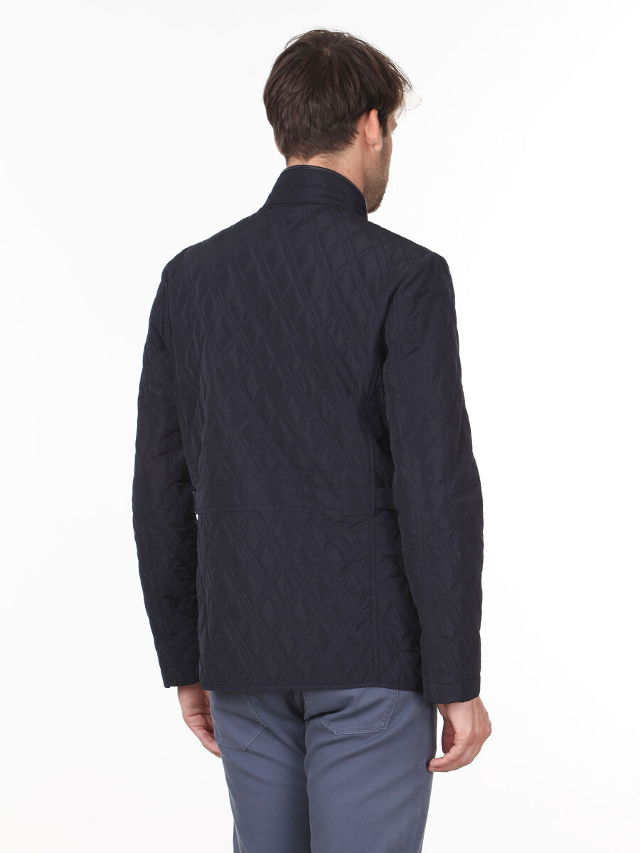Navy Blue Regular Fit Lightweight Jacket - 4