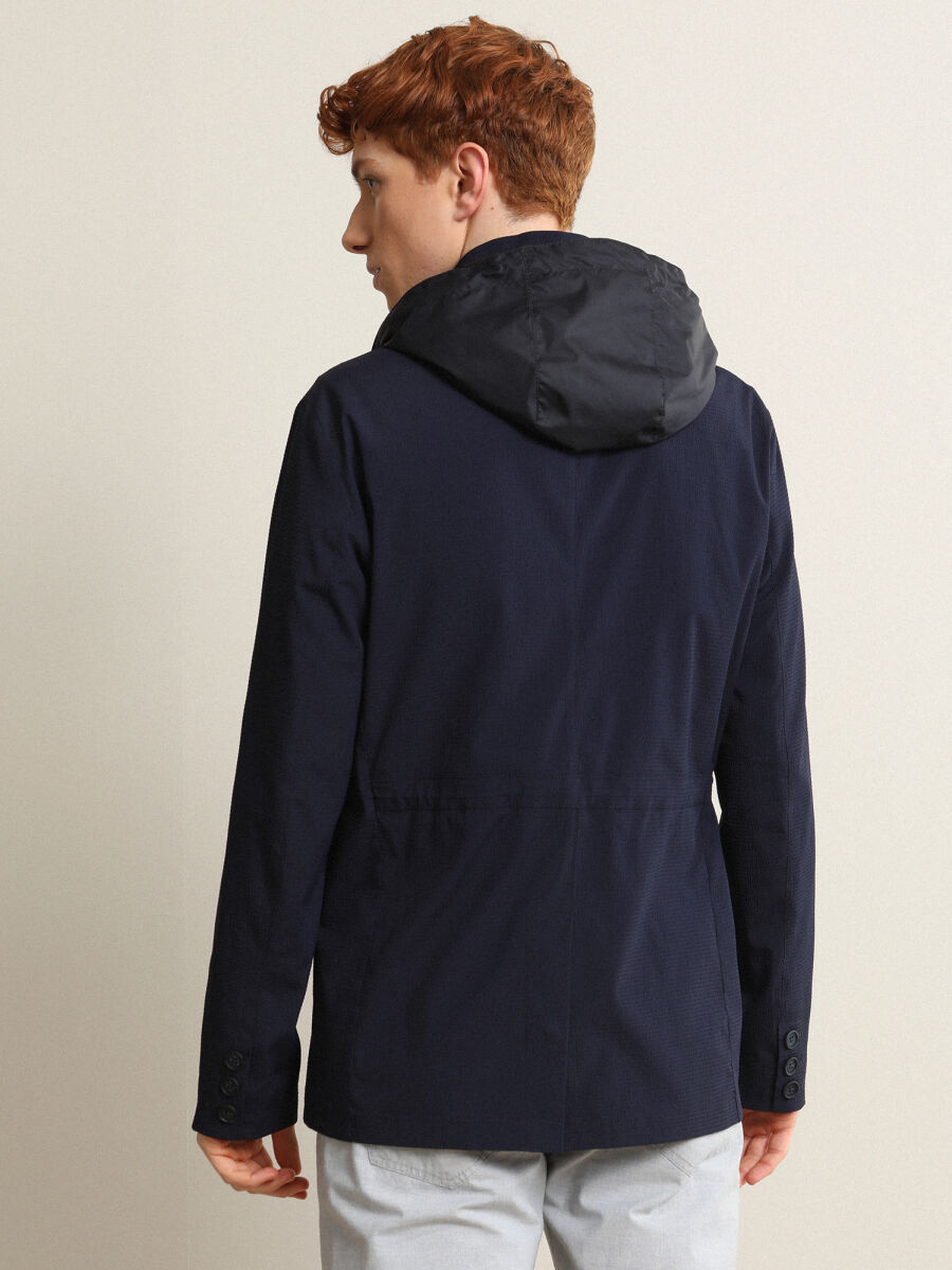 Navy Blue Regular Fit Lightweight Jacket - 5