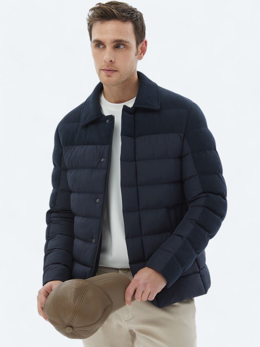 Navy Blue Regular Fit Lightweight Jacket - 4