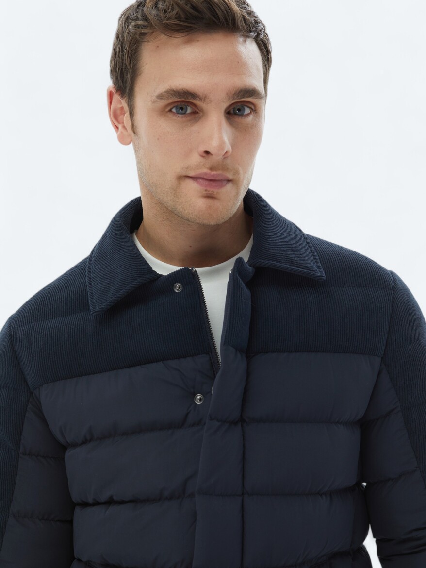 Navy Blue Regular Fit Lightweight Jacket - 5