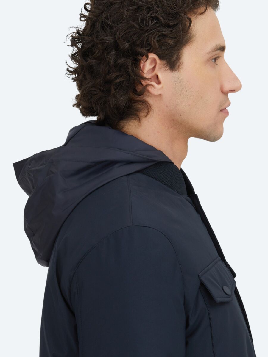 Navy Blue Regular Fit Lightweight Jacket - 3