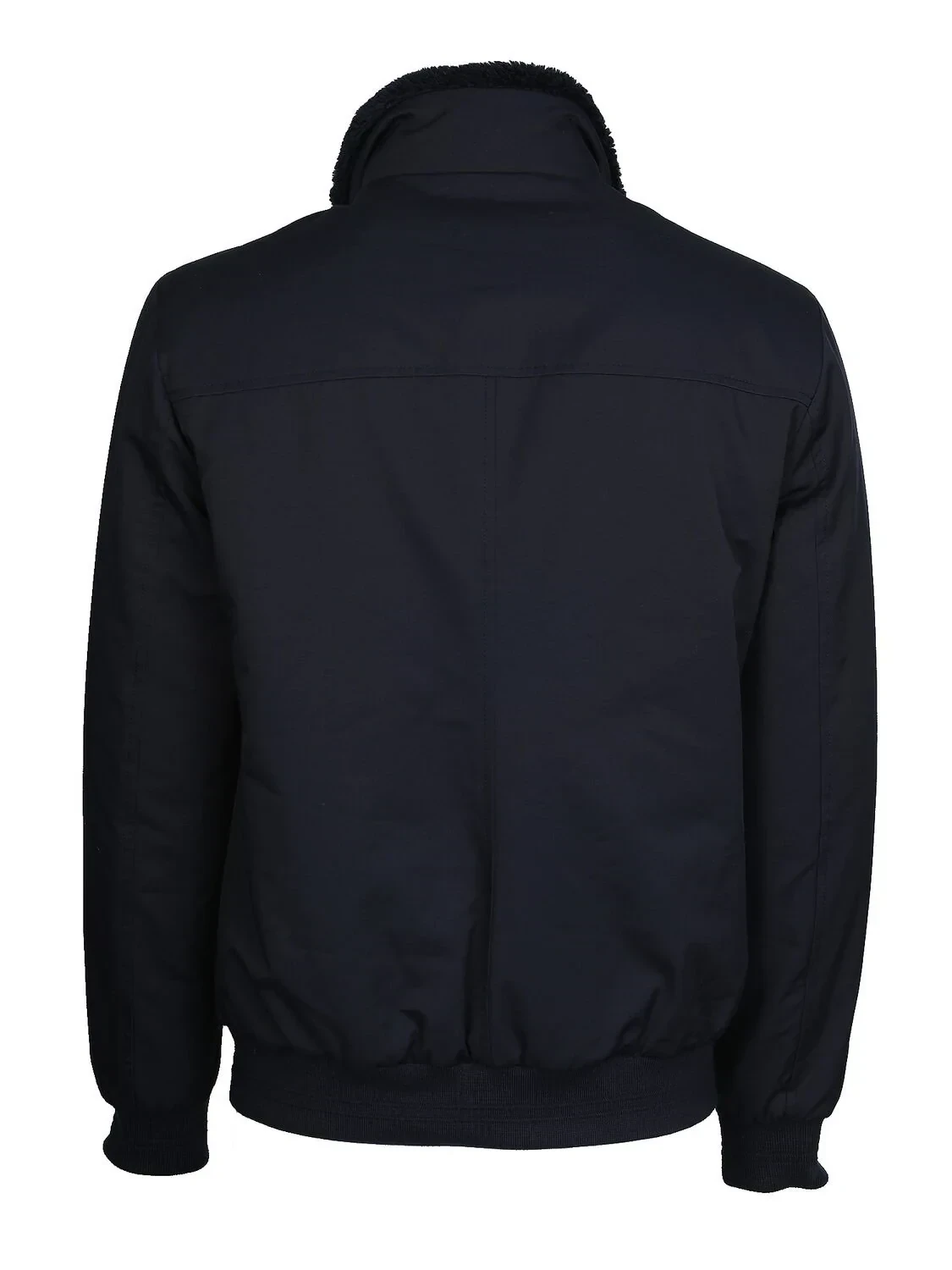 Navy Blue Regular Fit Turtleneck Casual Weaving Coat - 7