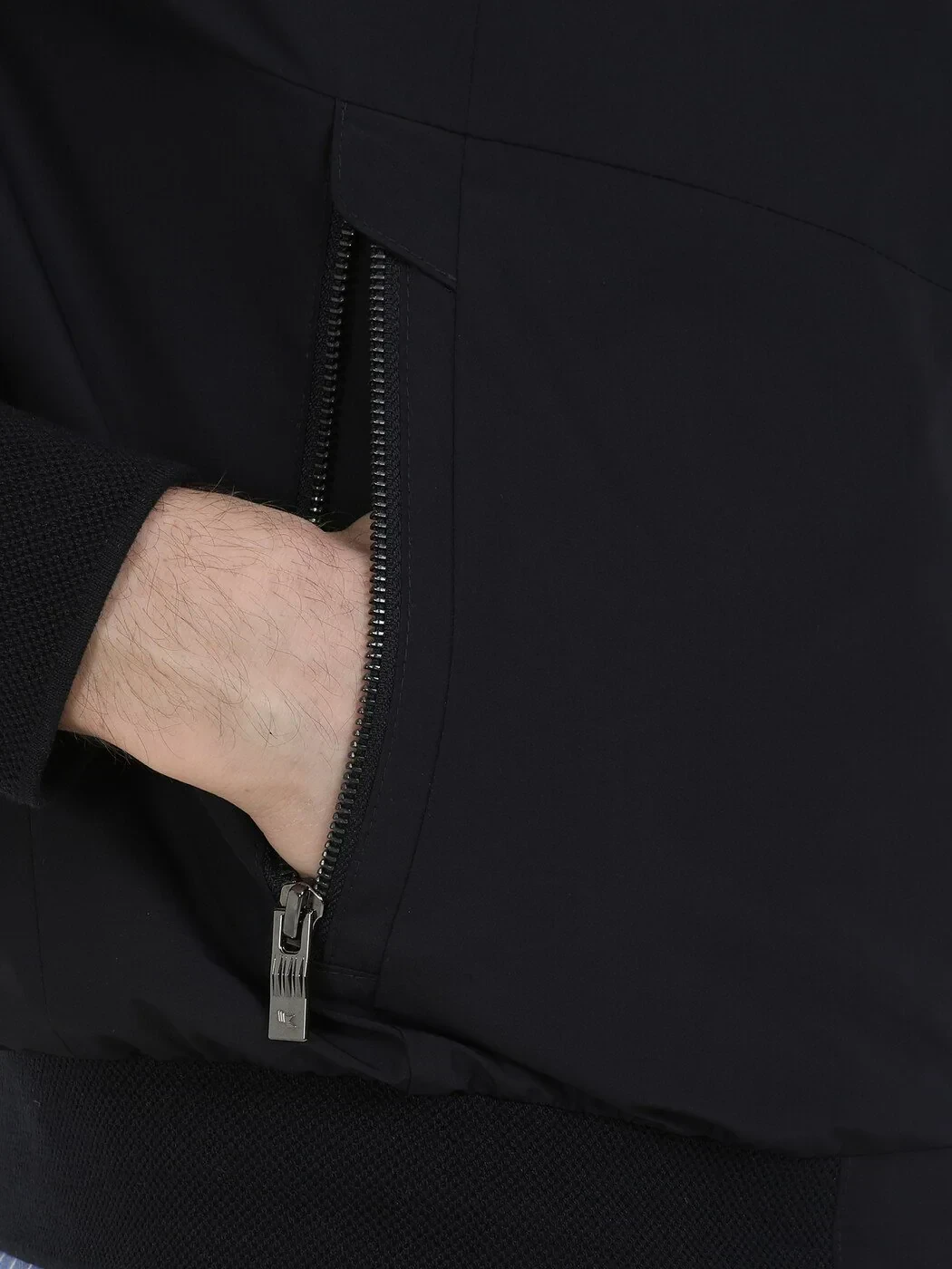 Navy Blue Regular Fit Turtleneck Casual Weaving Coat - 4