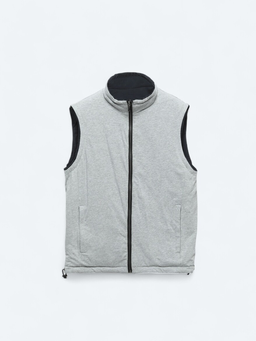 Navy Blue Regular Fit Turtleneck Casual Weaving Puffer Vest - 10