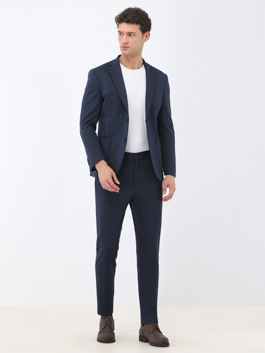 Navy Blue Slim Fit Suit - 2