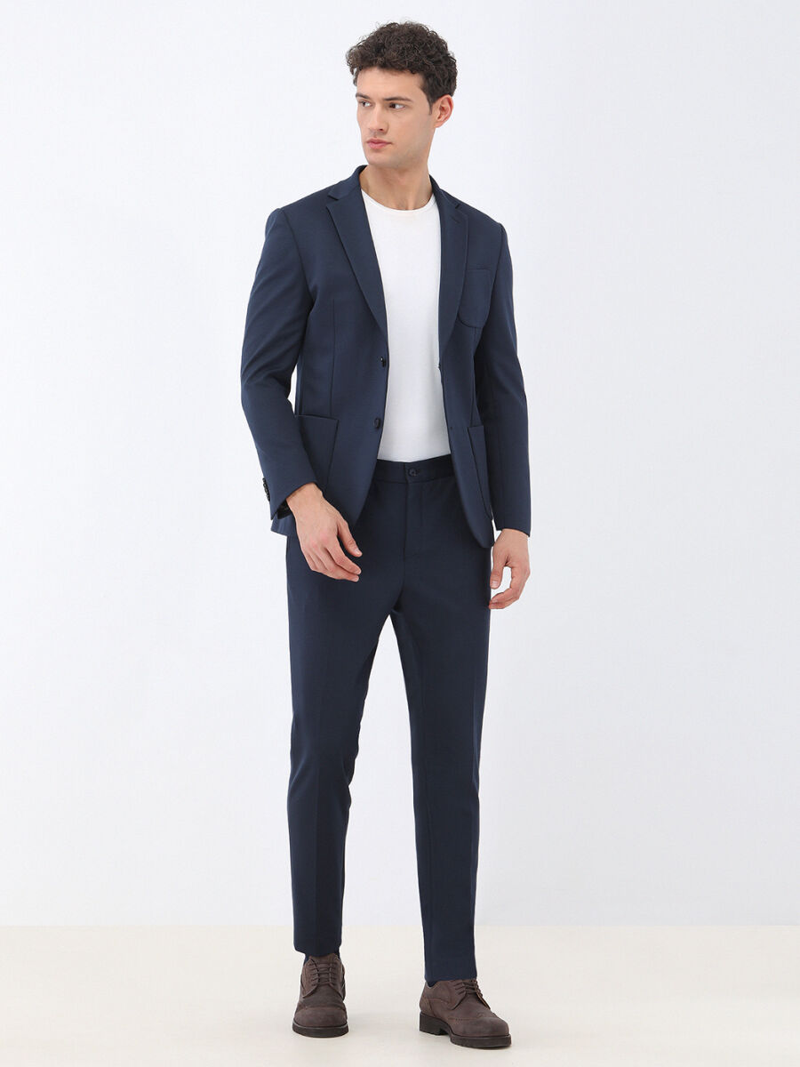 Navy Blue Slim Fit Suit - 2