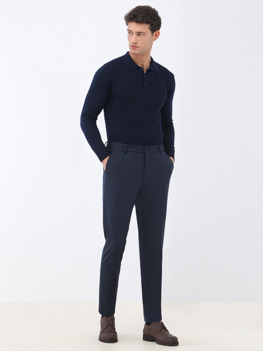 Navy Blue Slim Fit Suit - 5