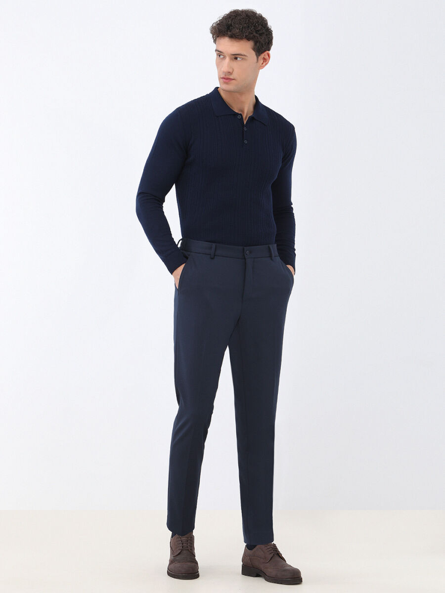 Navy Blue Slim Fit Suit - 5