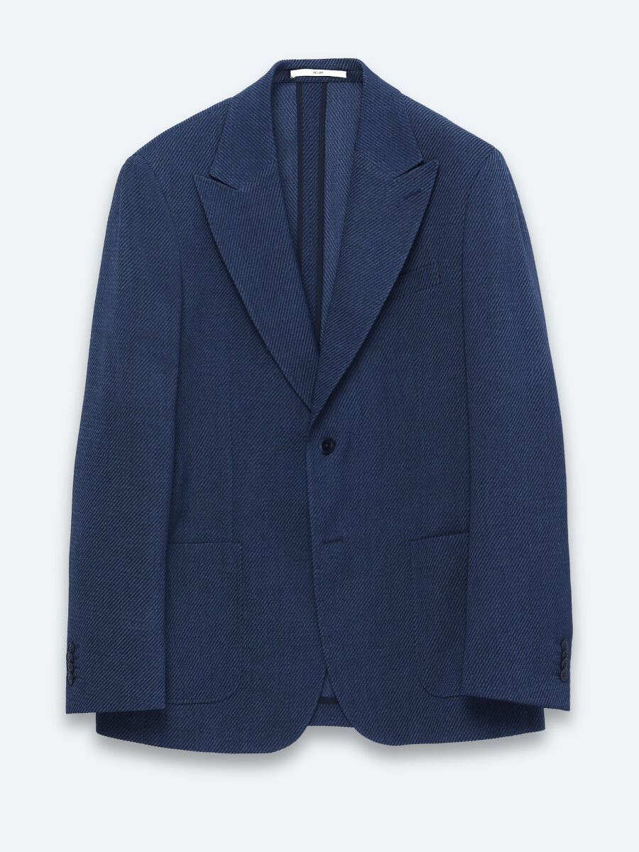 Navy Blue Striped Modern Fit Jacket - 6