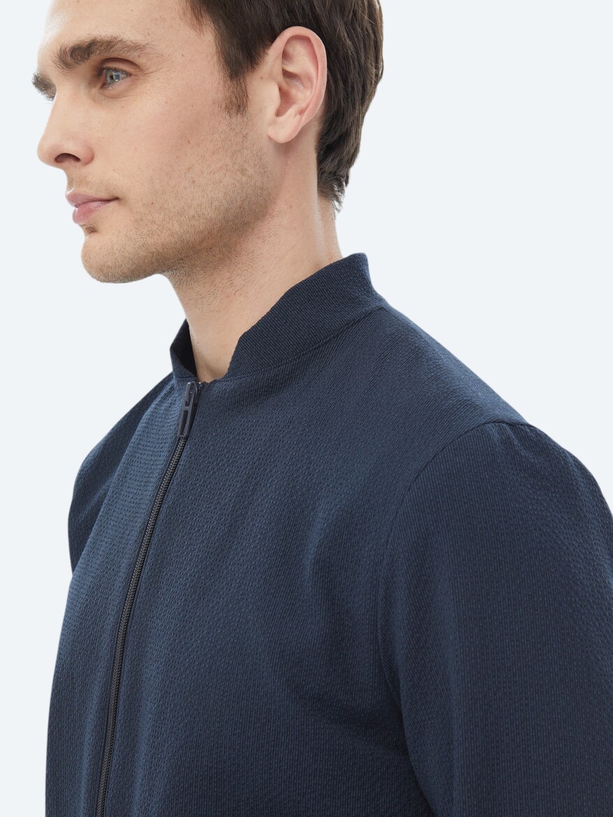 Navy Blue Striped Oversize Fit Suit - 6