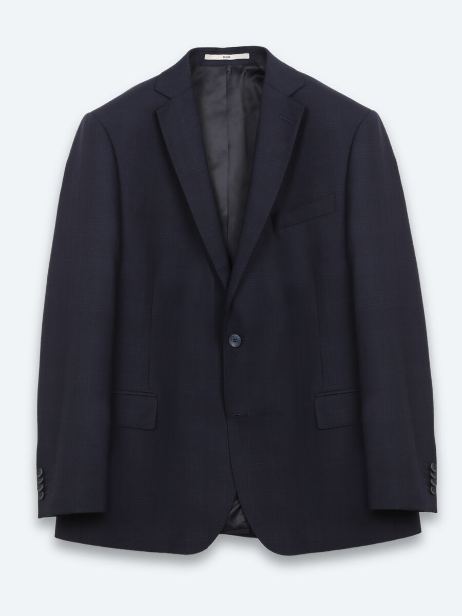 Navy Blue Striped Regular Fit 100% Wool Suit - 5