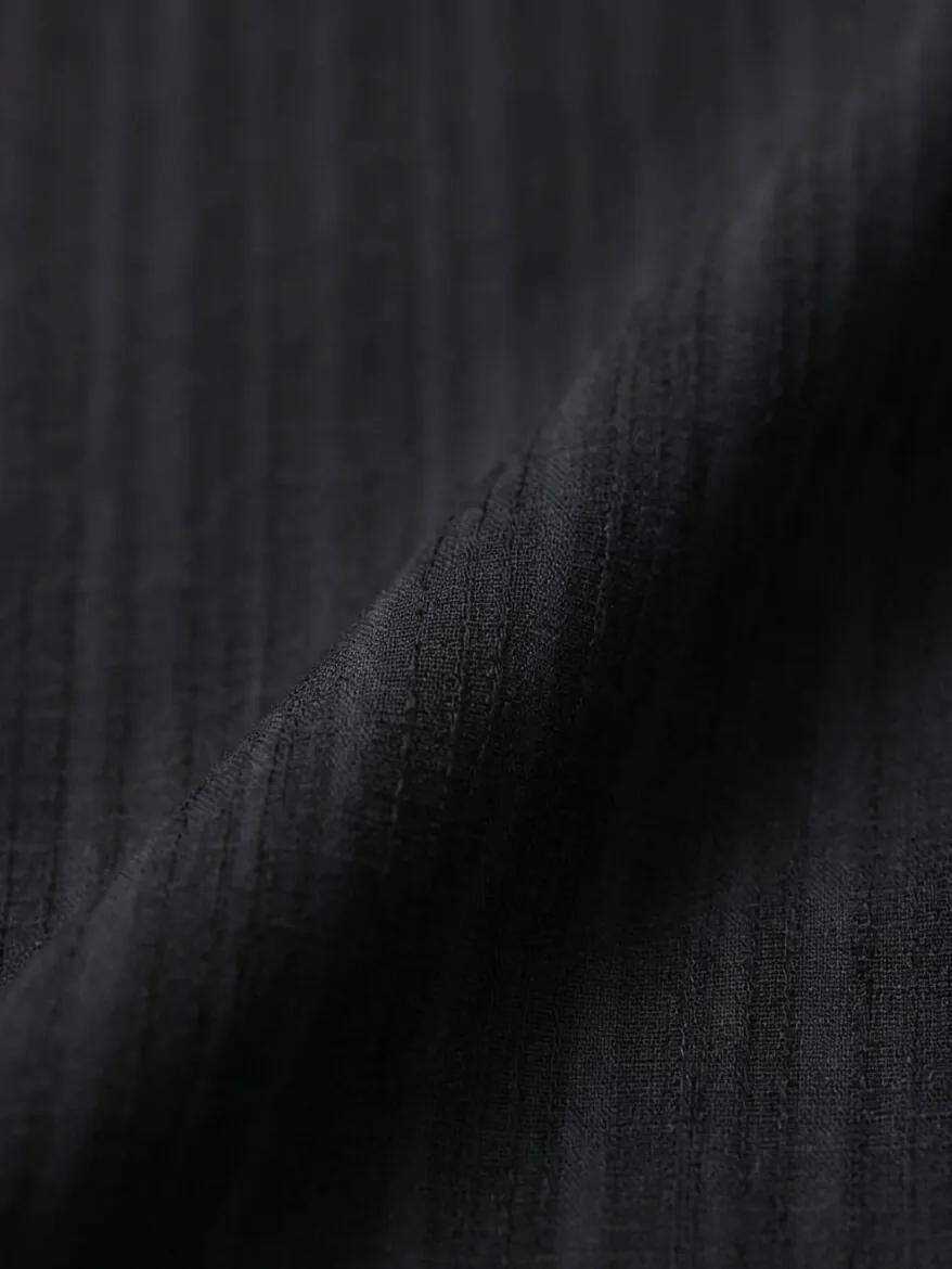 Navy Blue Striped Regular Fit Long Weaving Casual Shirt - 13
