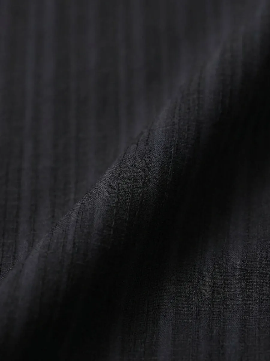 Navy Blue Striped Regular Fit Long Weaving Casual Shirt - 13