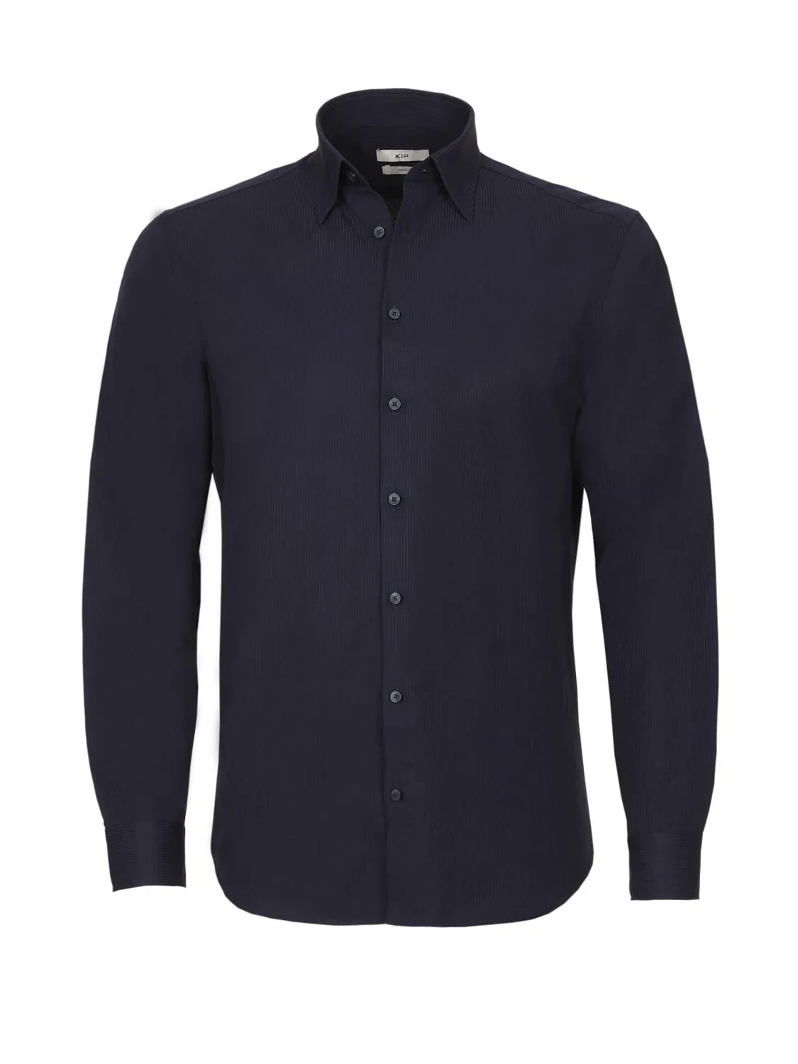 Navy Blue Striped Regular Fit Weaving Classical Cotton Blended Shirt - 6