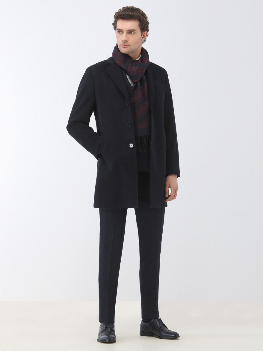Navy Blue Striped Slim Fit Suit - 3