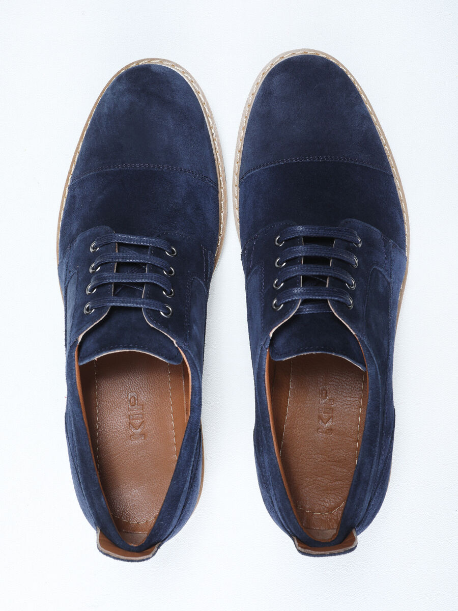Navy Blue Suede Casual Shoes - 5