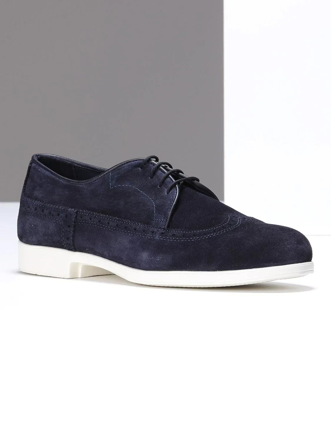 Navy Blue Suede Casual Shoes - 1