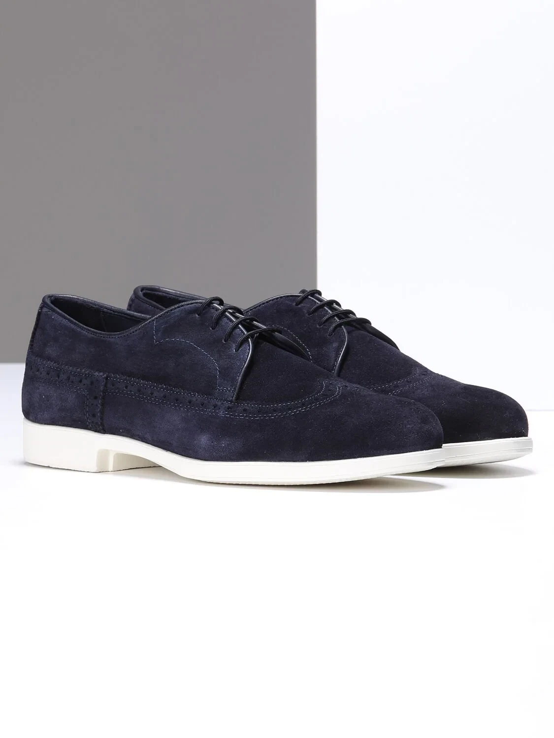 Navy Blue Suede Casual Shoes - 2