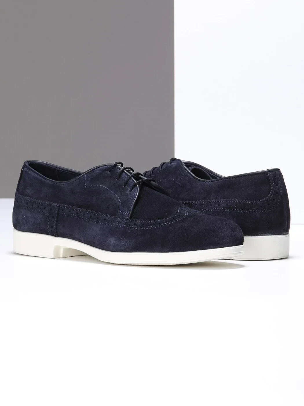 Navy Blue Suede Casual Shoes - 3