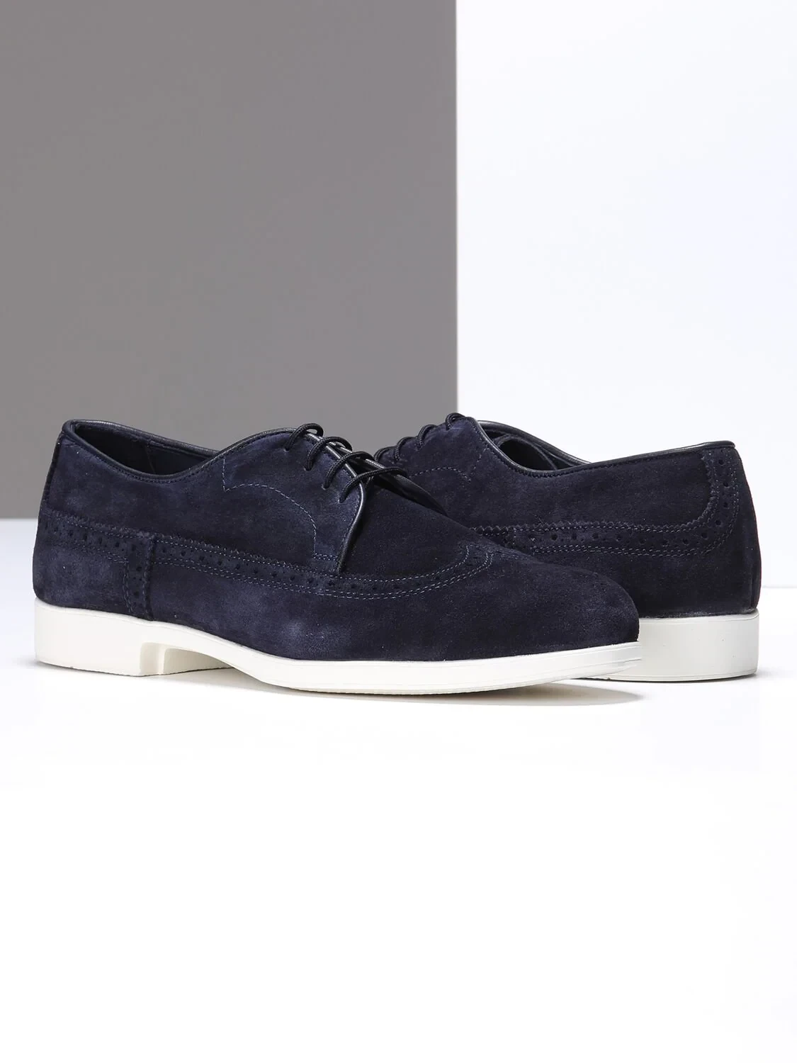 Navy Blue Suede Casual Shoes - 3
