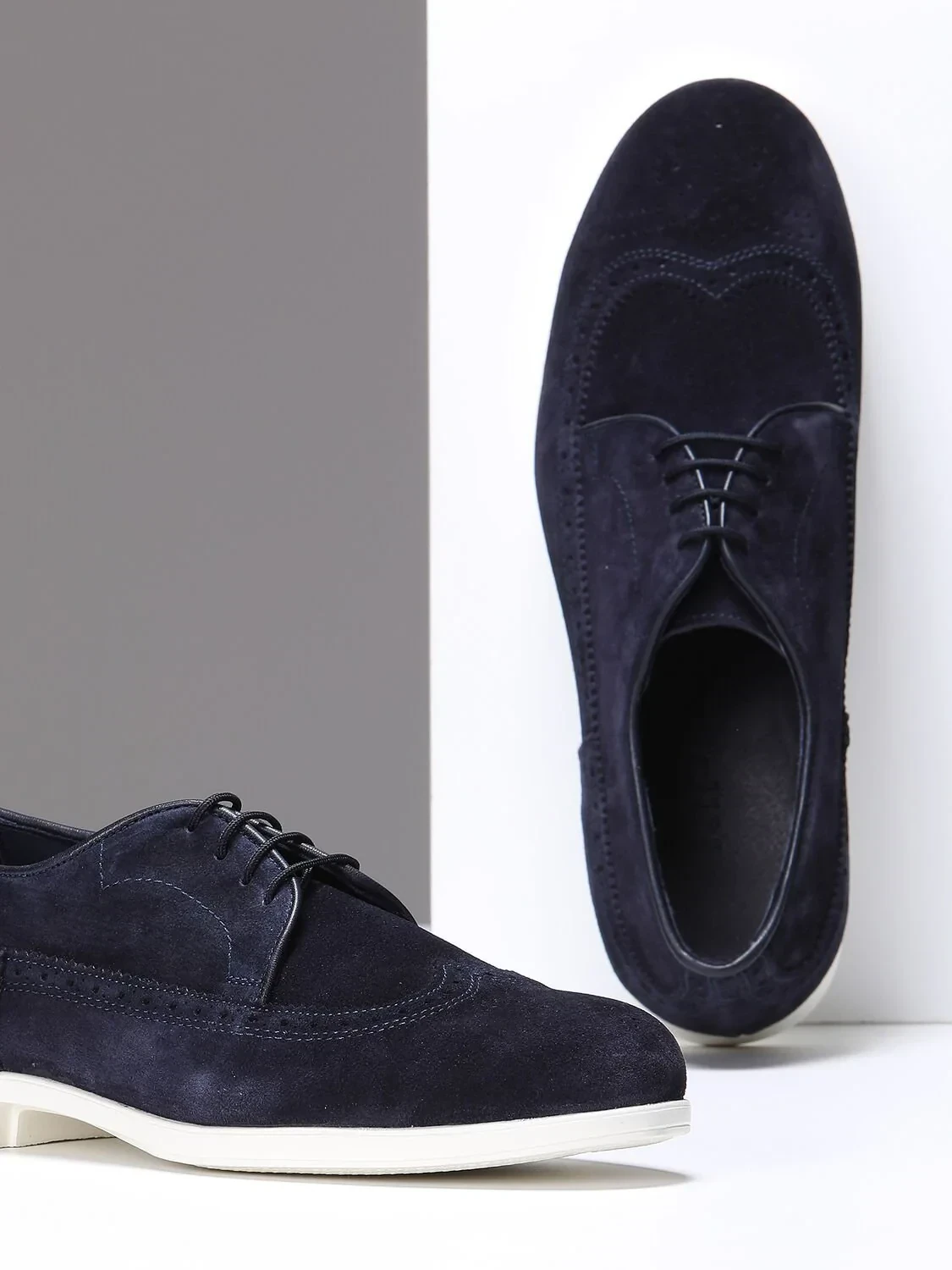 Navy Blue Suede Casual Shoes - 4
